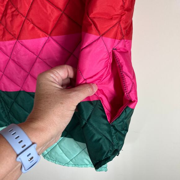 Crown & Ivy Insulated Vest Womens Size 1X Pink Essentials Quilted Color Block - Picture 6 of 13